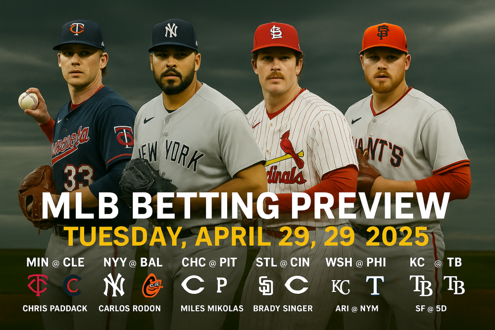 Tuesday MLB Betting Preview (April 29, 2025) – Expert Picks, Best Bets & Player Props