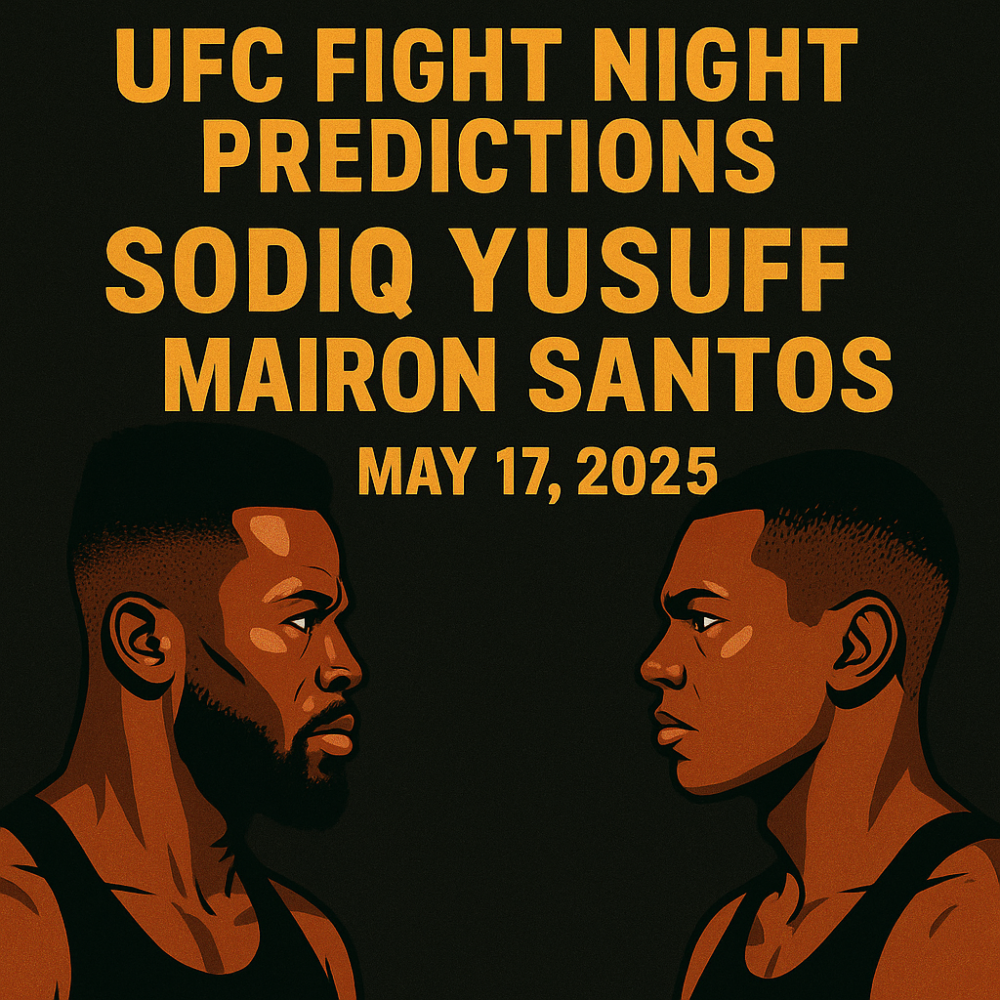 UFC Fight Night Predictions: Sodiq Yusuff vs Mairon Santos, May 17, 2025