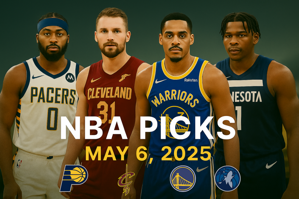 NBA Picks May 6, 2025 – Pacers vs Cavaliers, Warriors vs Timberwolves Predictions & Best Bets