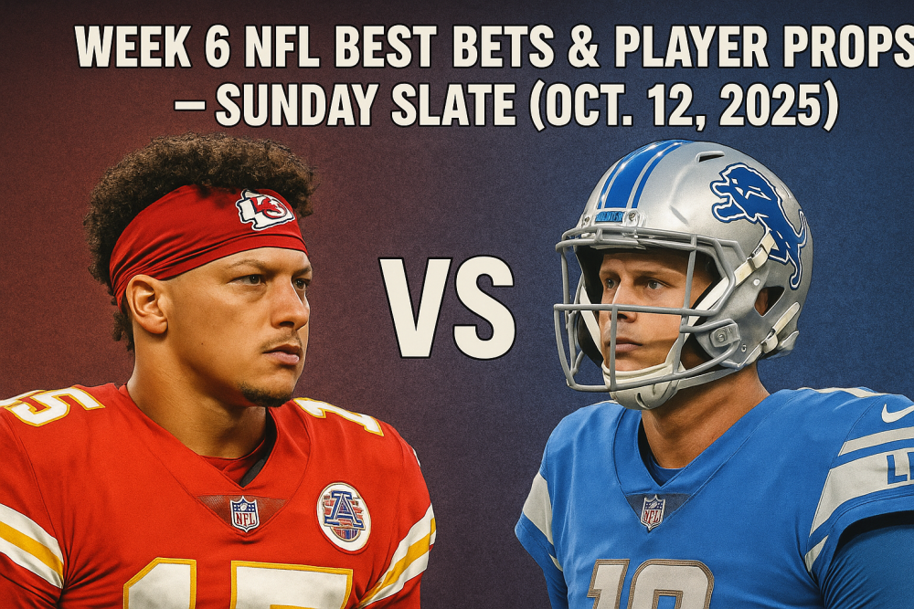 Week 6 NFL Best Bets & Player Props — Sunday Slate (Oct. 12, 2025)