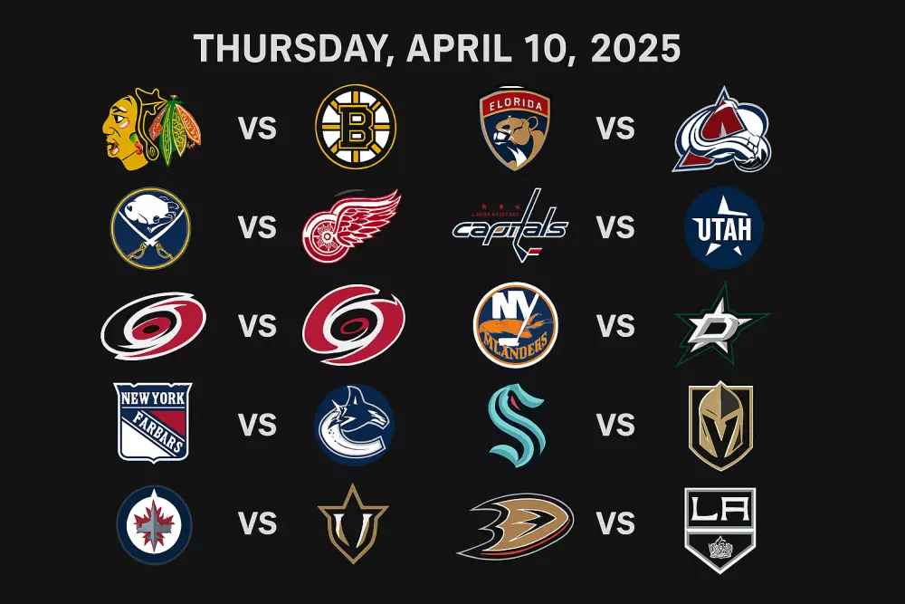 NHL Betting Preview April 10, 2025 – Best Bets & Top Props for All 10 Games